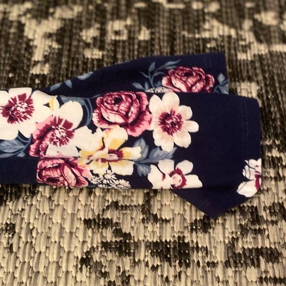 brand: PINK ROSE | color: DARK BLUE WITH MULTI COLORED FLOWER PRINTS | size: L - Picture 2 of 3